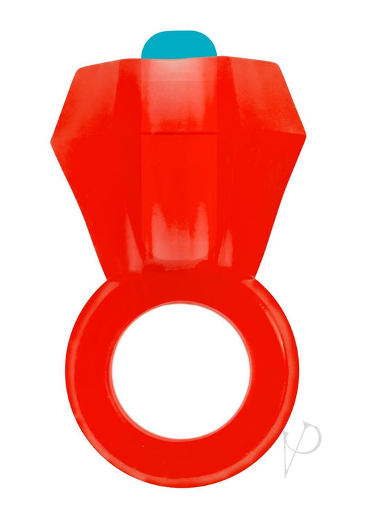 Bling Pop Vibarting Cock Ring - Red