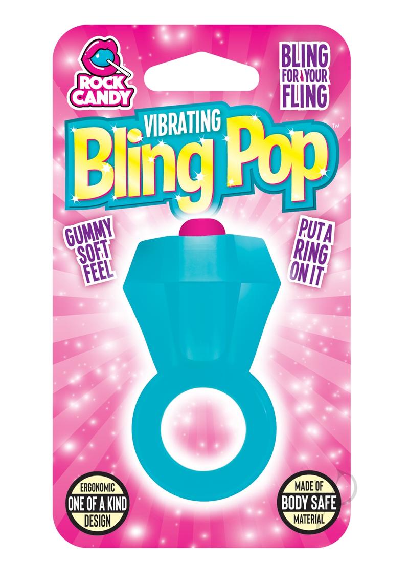 Bling Pop Vibrating Cock Ring - Blue