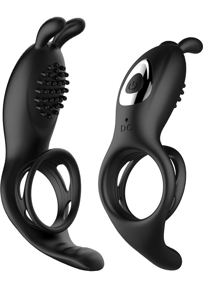 Bliss Hummingbird Cockring Waterproof Multi Speed Rechargeable - Black