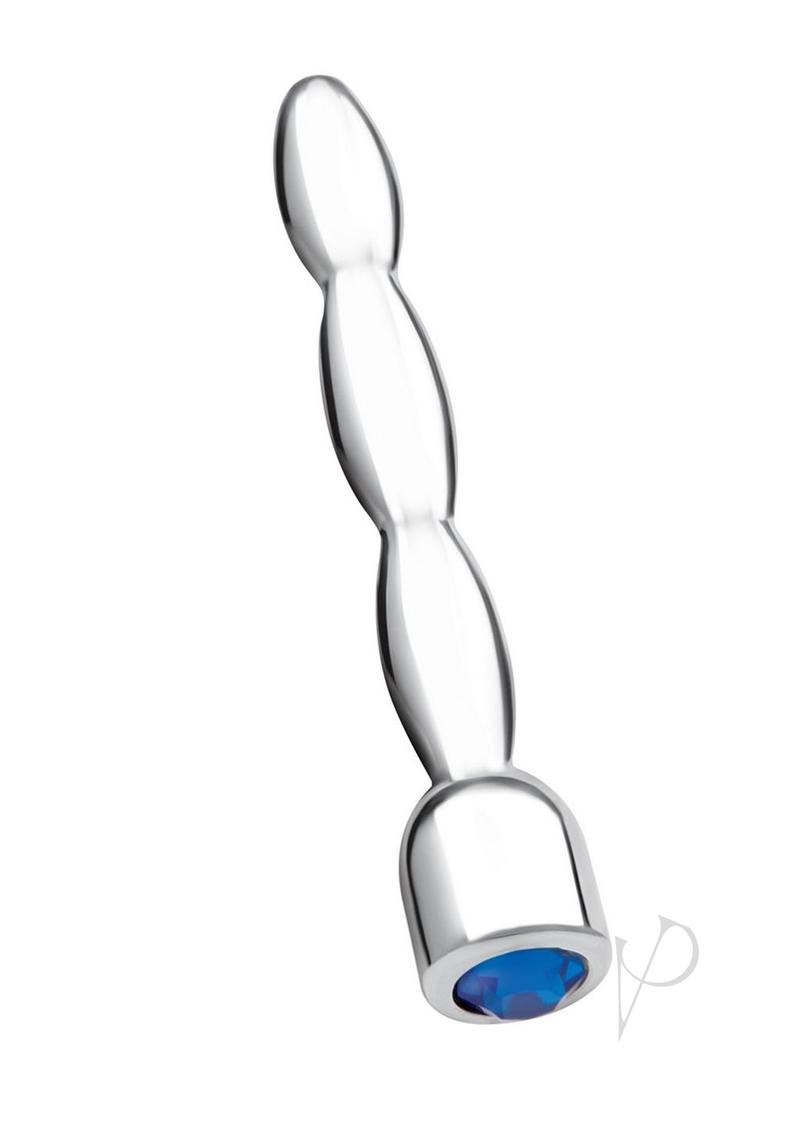 Blue Line Bling Bling Wavy Penis Plug 2in - Stainless - Steel