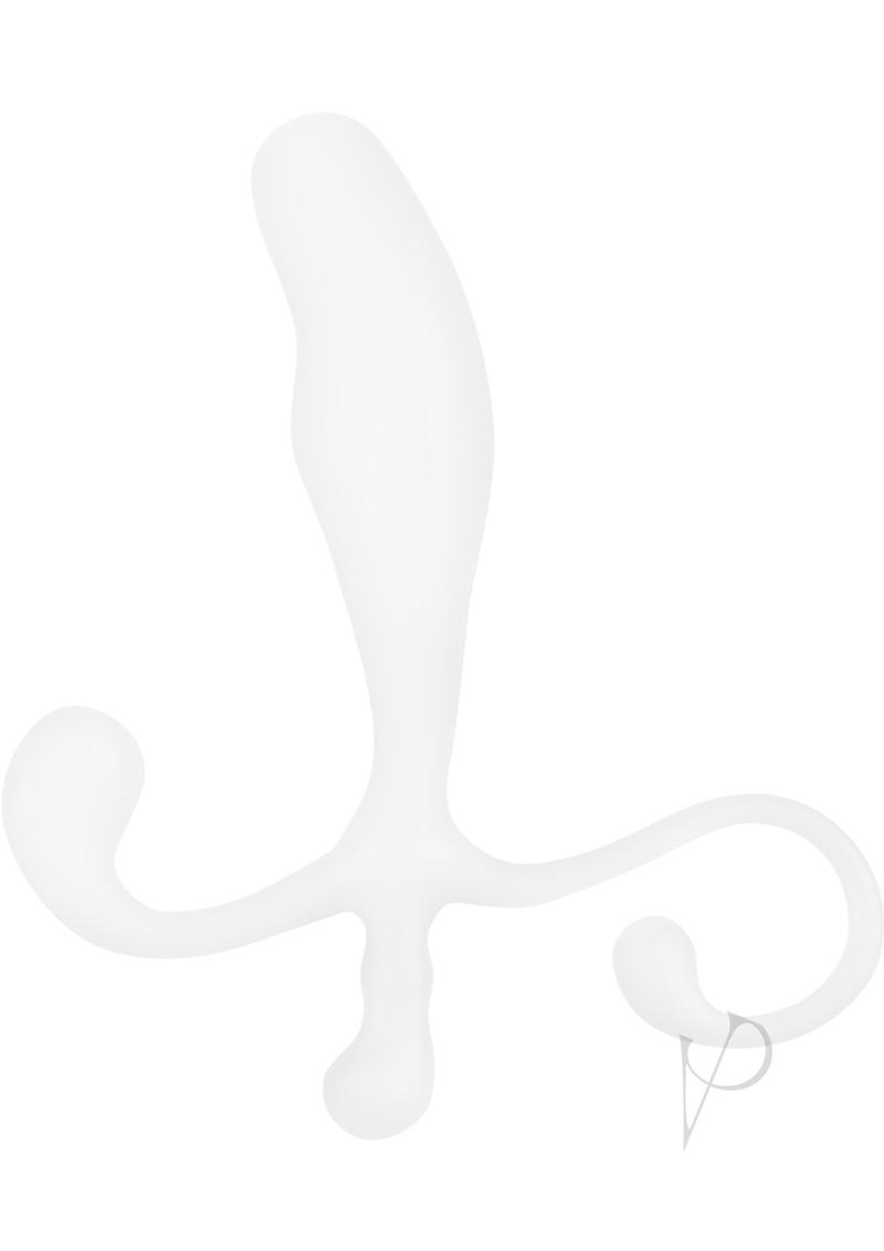 Blue Line Prostate Gear Male P-Spot Massager - White - 5in