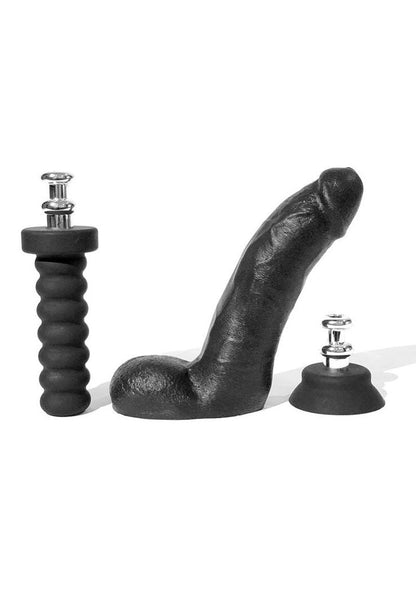 Boneyard Silicone Tool Kit Dildo with Balls 8in with Attachments - Black - 3 Per Set