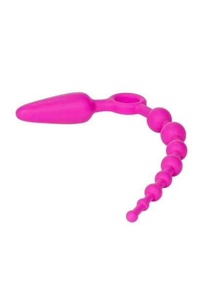 Booty Call Booty Double Dare Silicone Vibrating Butt Plug with Anal Beads