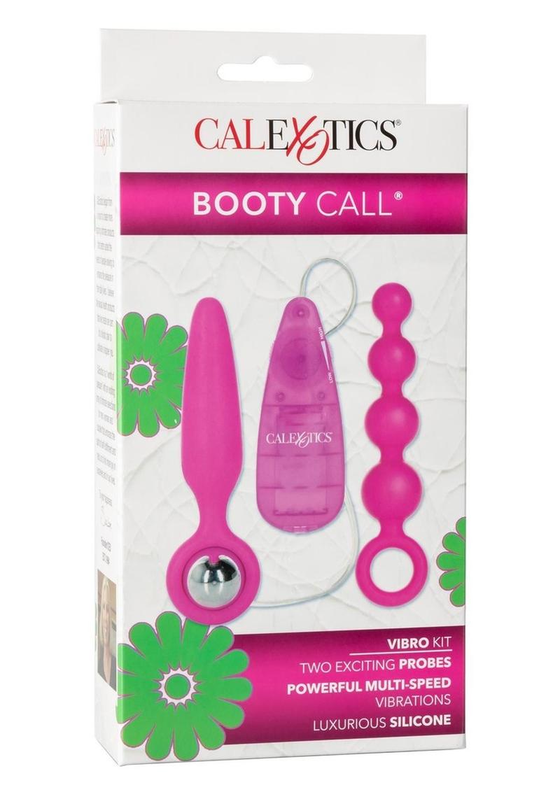 Booty Call Booty Vibro Kit Silicone Vibrating Butt Plug and Anal Beads - Pink