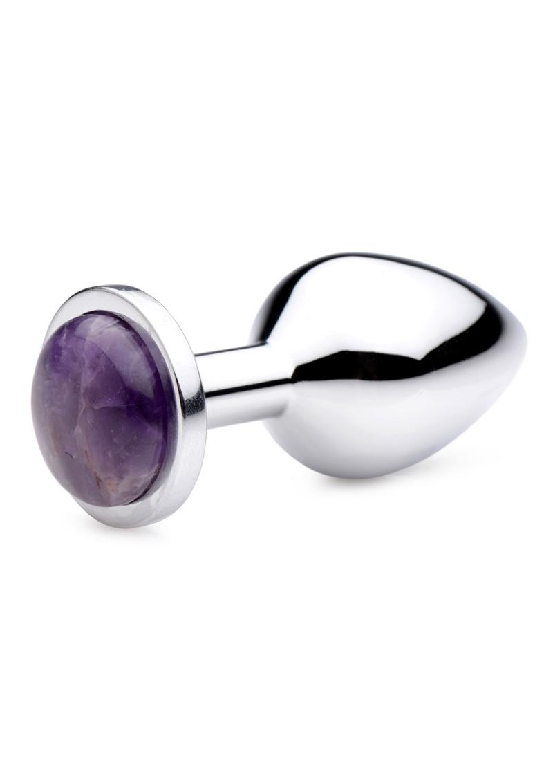 Booty Sparks Gemstones Amethyst Anal Plug - Metal/Purple - Medium