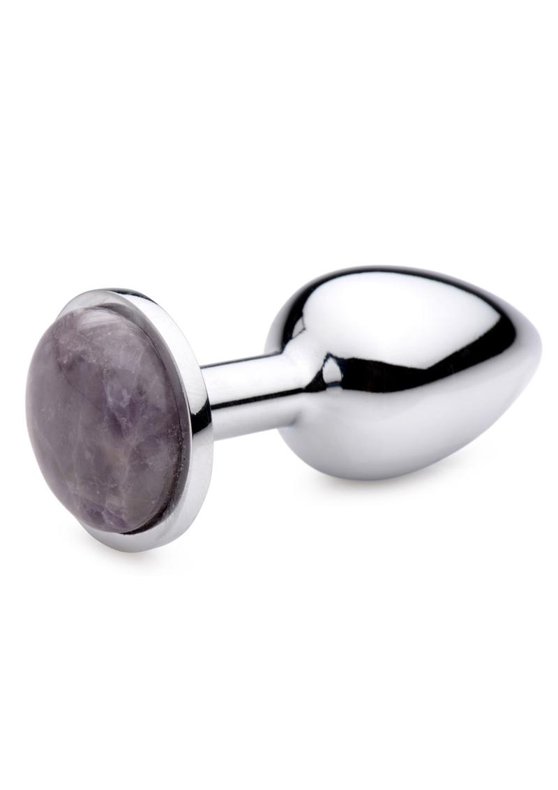 Booty Sparks Gemstones Amethyst Anal Plug - Metal/Purple - Small