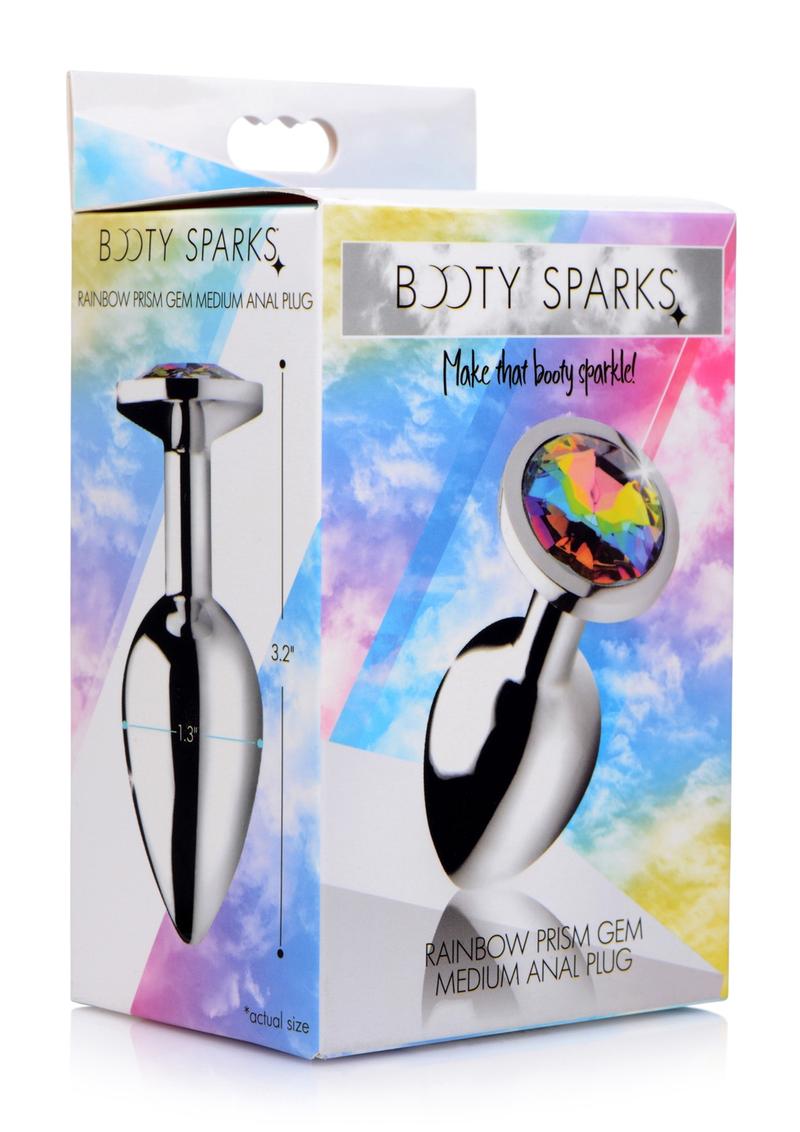 Booty Sparks Rainbow Prism Gem Anal Plug - Multicolor - Medium