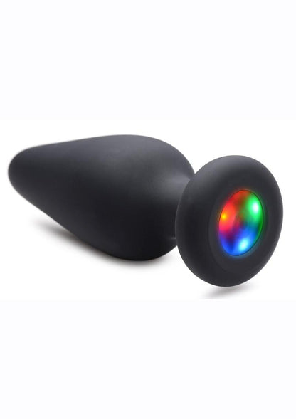 Booty Sparks Silicone Light-Up Anal Plug - Black - Large