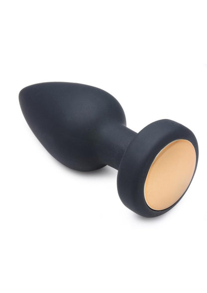 Booty Sparks Silicone Vibrating Led Plug - Black - Medium