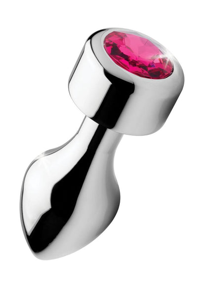 Booty Sparks Weighted Base Aluminum Plug Gem - Metal/Pink - Large