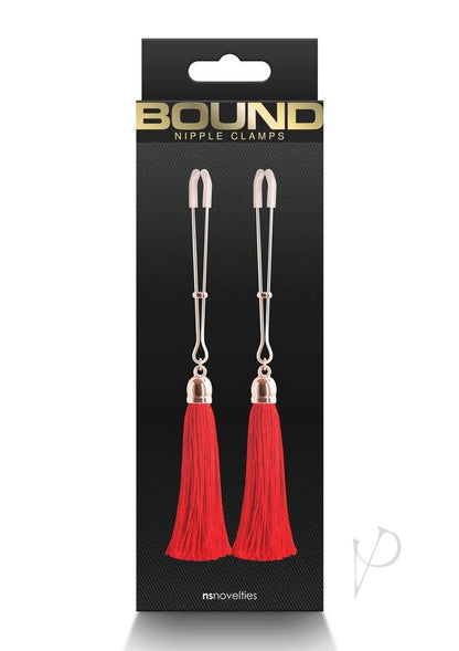 Bound Nipple Clamps T1 - Metal/Red/Rose Gold