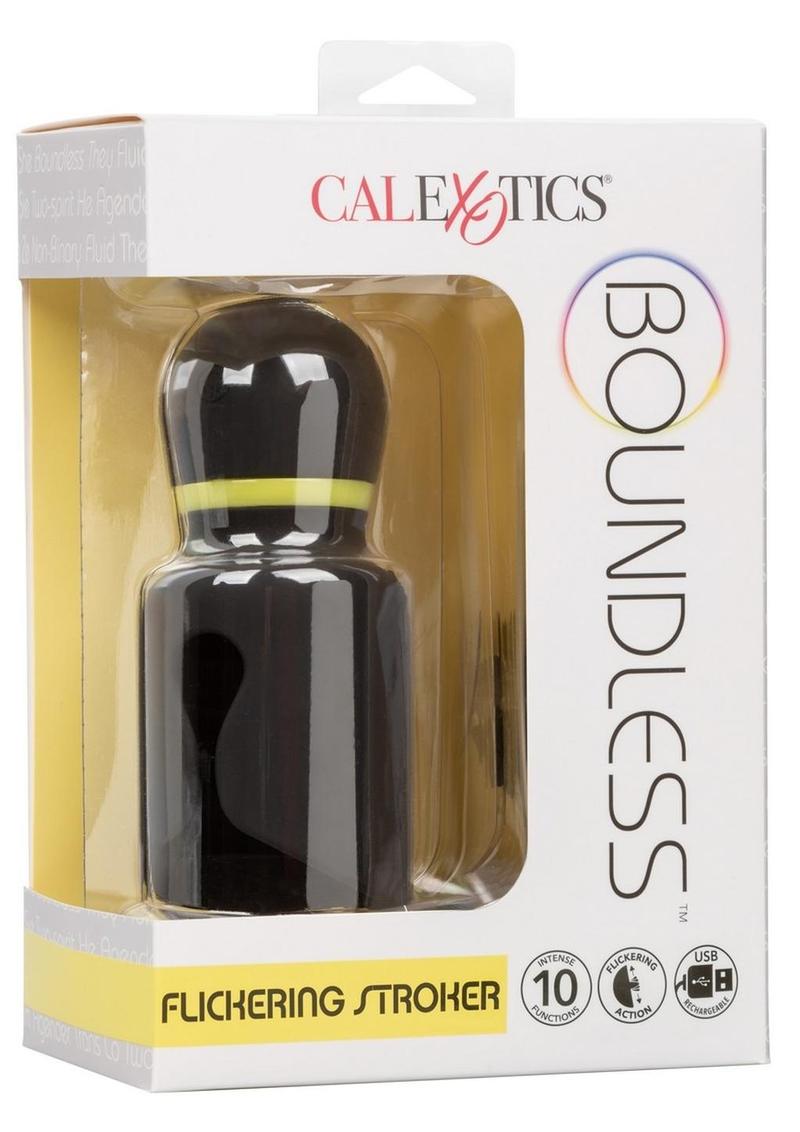 Boundless Flickering Rechargeable Silicone Stroker - Black