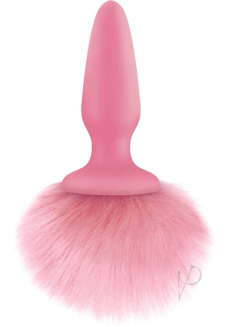 Bunny Tails Silicone Butt Plug - Pink