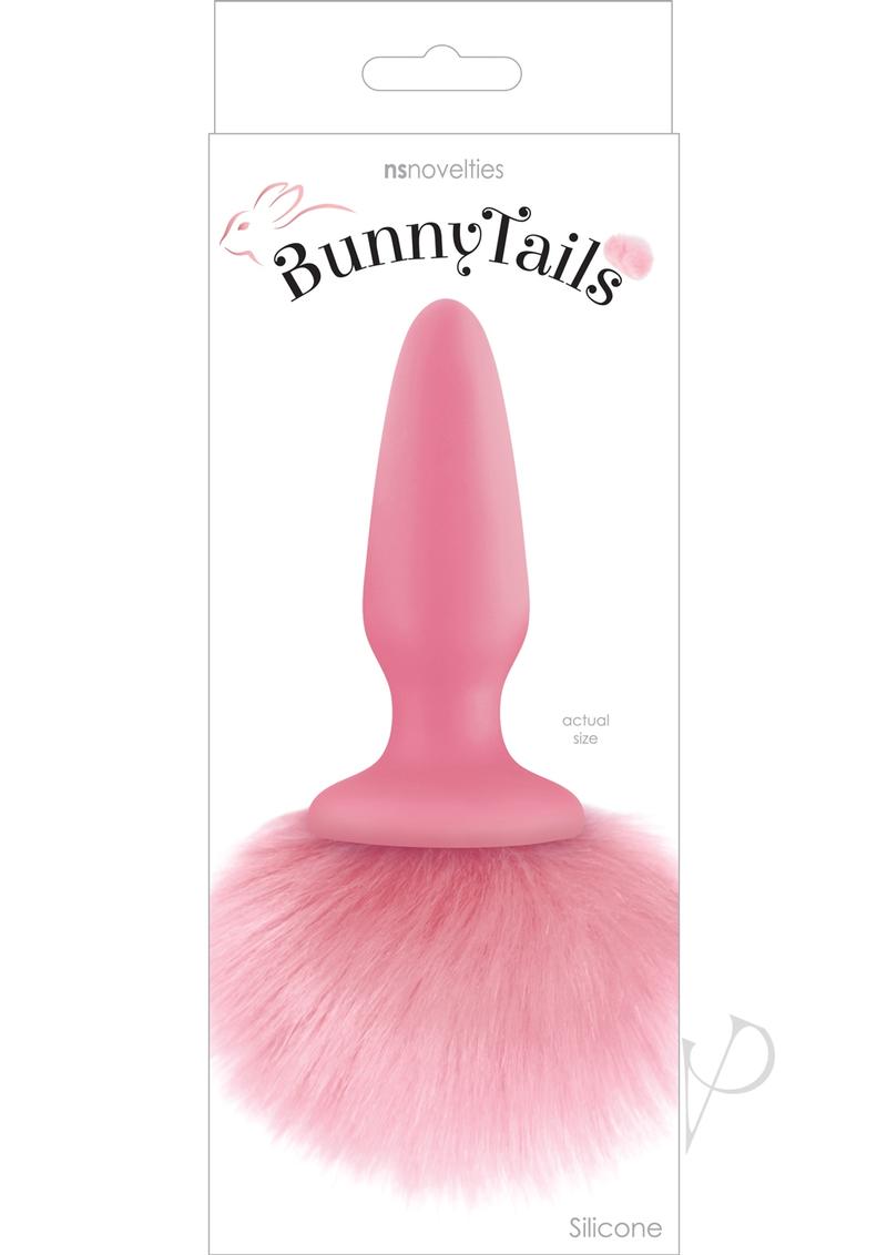 Bunny Tails Silicone Butt Plug - Pink