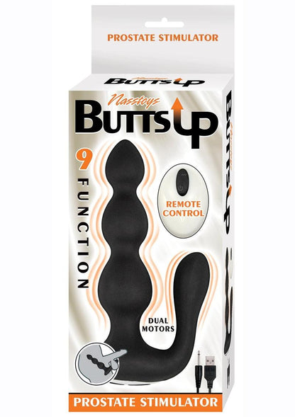 Butts Up Rechargeable Silicone Prostate Stimulator with Remote Control - Black