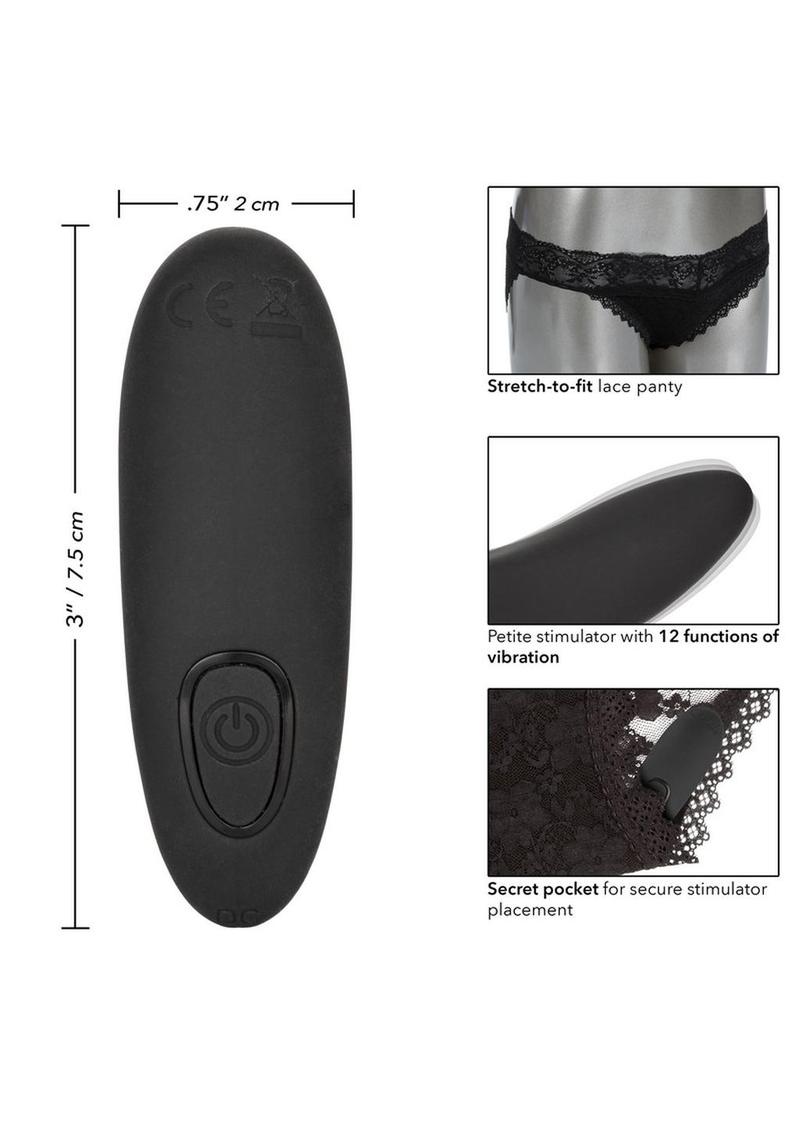 Calexotics Silicone Rechargeable Lace Panty Vibe with Remote Control (3 Pieces) - L/XL