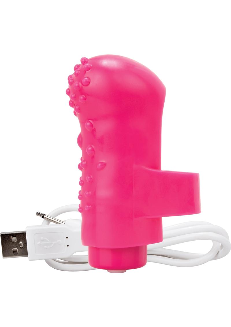 Charged Fing O Rechargeable Finger Mini Vibrator Waterproof - Pink