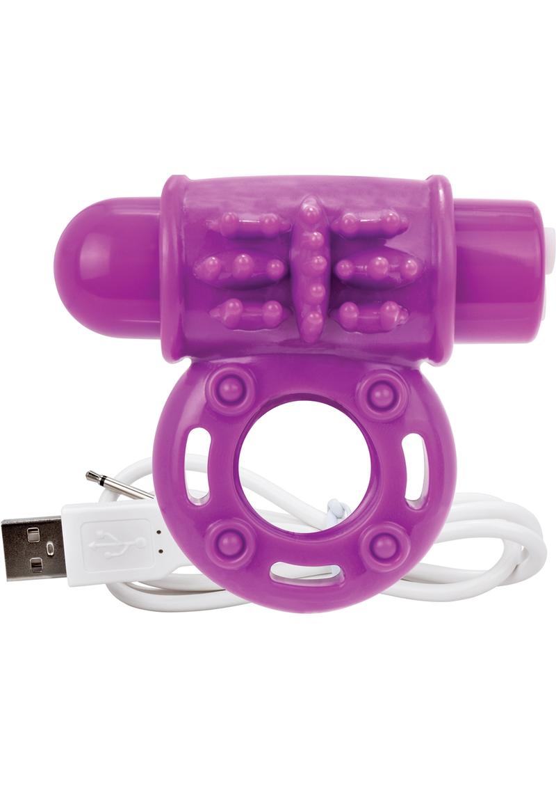 Charged OWOW Rechargeable Vibrating Ring Waterproof - Purple