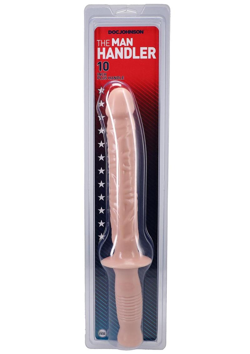 Classic The Manhandler with Handle Dildo - Flesh/Vanilla - 10in