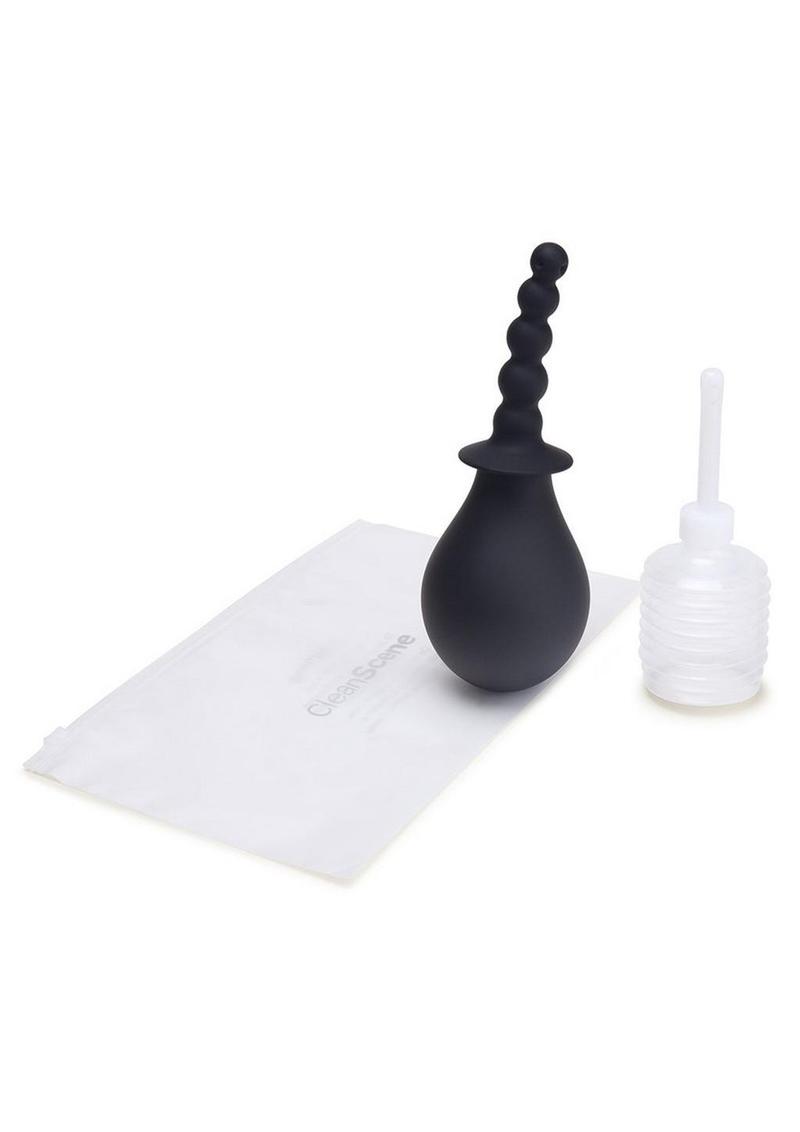Flared Base Plug Cleanscene Soft Squeeze Beaded Anal Douche Set with Flared Base ...