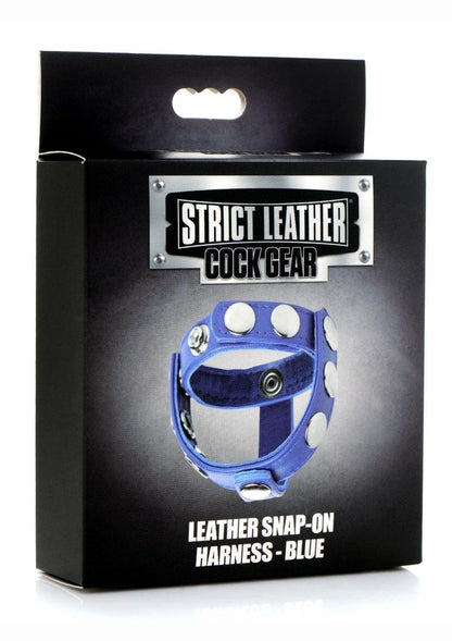 Cock Gear Leather Snap-On Harness - Blue