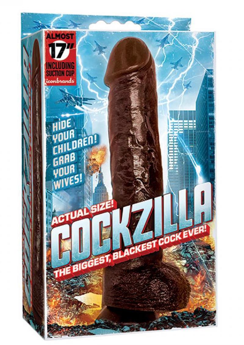 Cockzilla 17in Dildo - Black