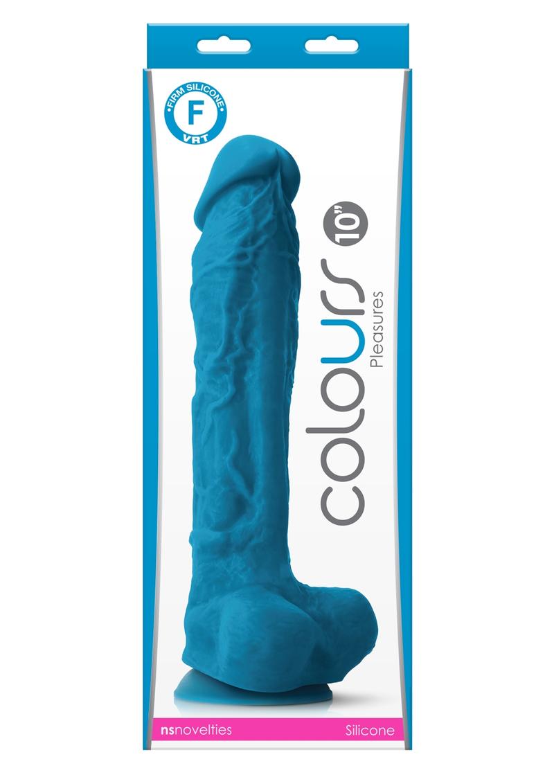 Colours Pleasures Silicone Dildo - Blue - 10in