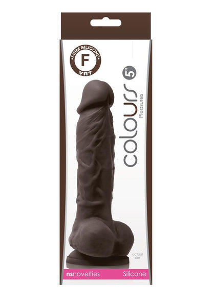 Colours Pleasures Silicone Dildo - Chocolate - 5in