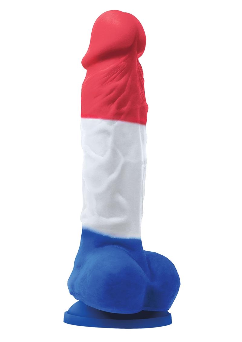 Colours Pleasures Tricolor Silicone Dildo - Multicolor - 5in