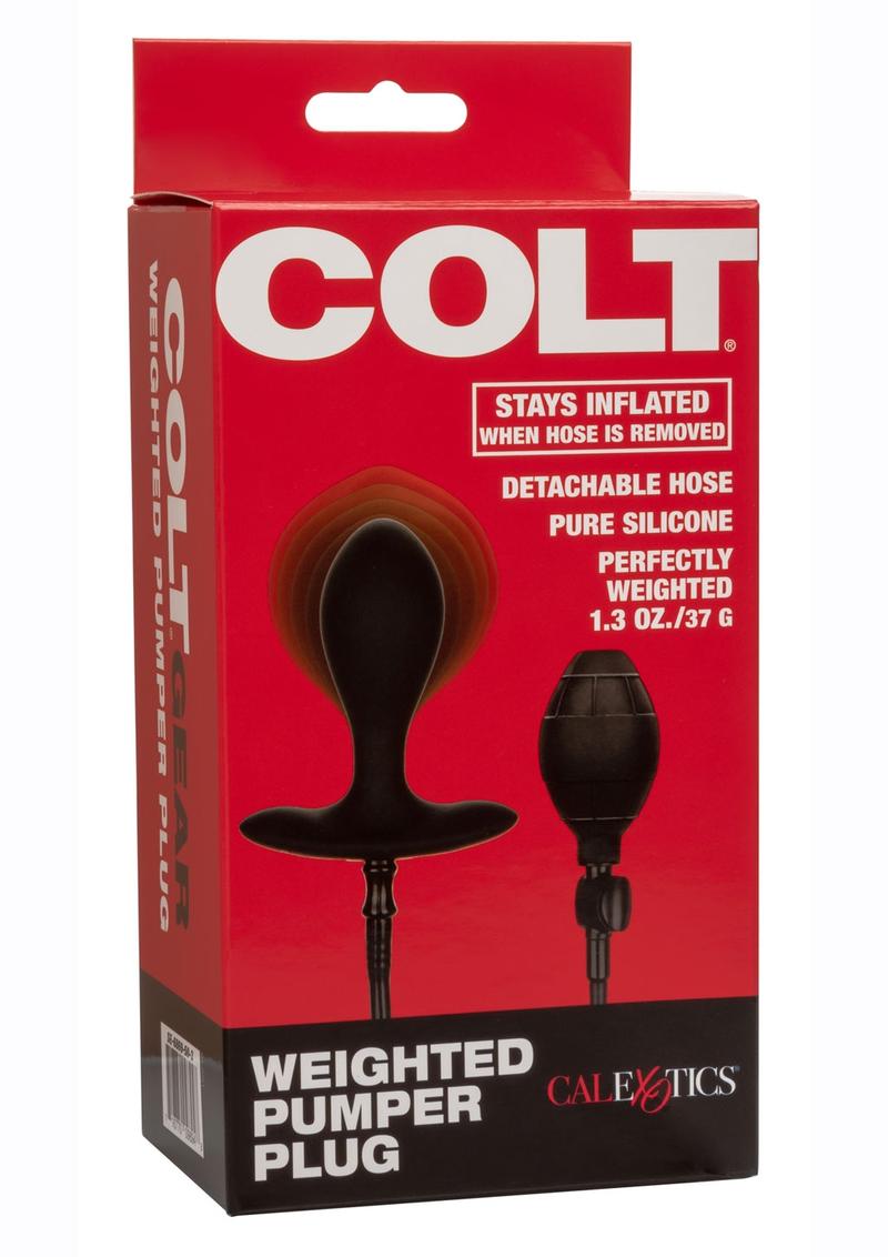 Colt Weighted Pumper Inflatable Silicone Anal Plug - Black