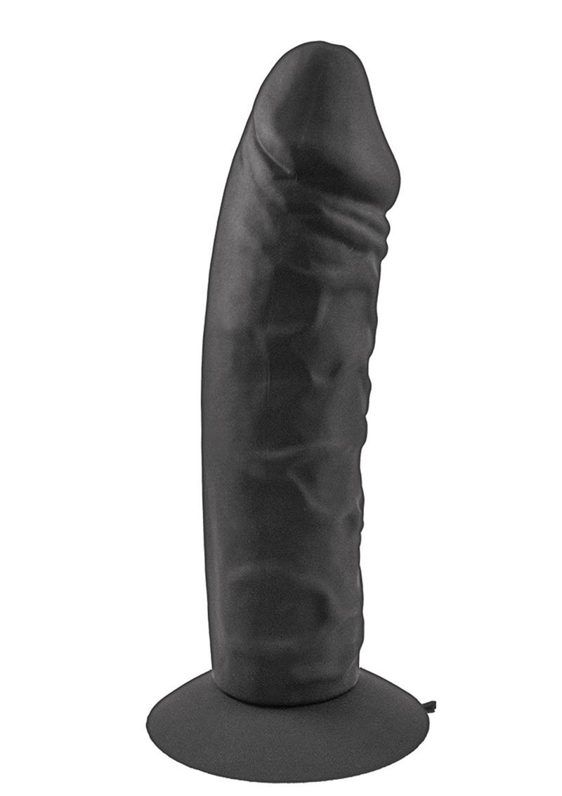 Commander Silicone Adjustable Harness with Realistic Dildo - Black