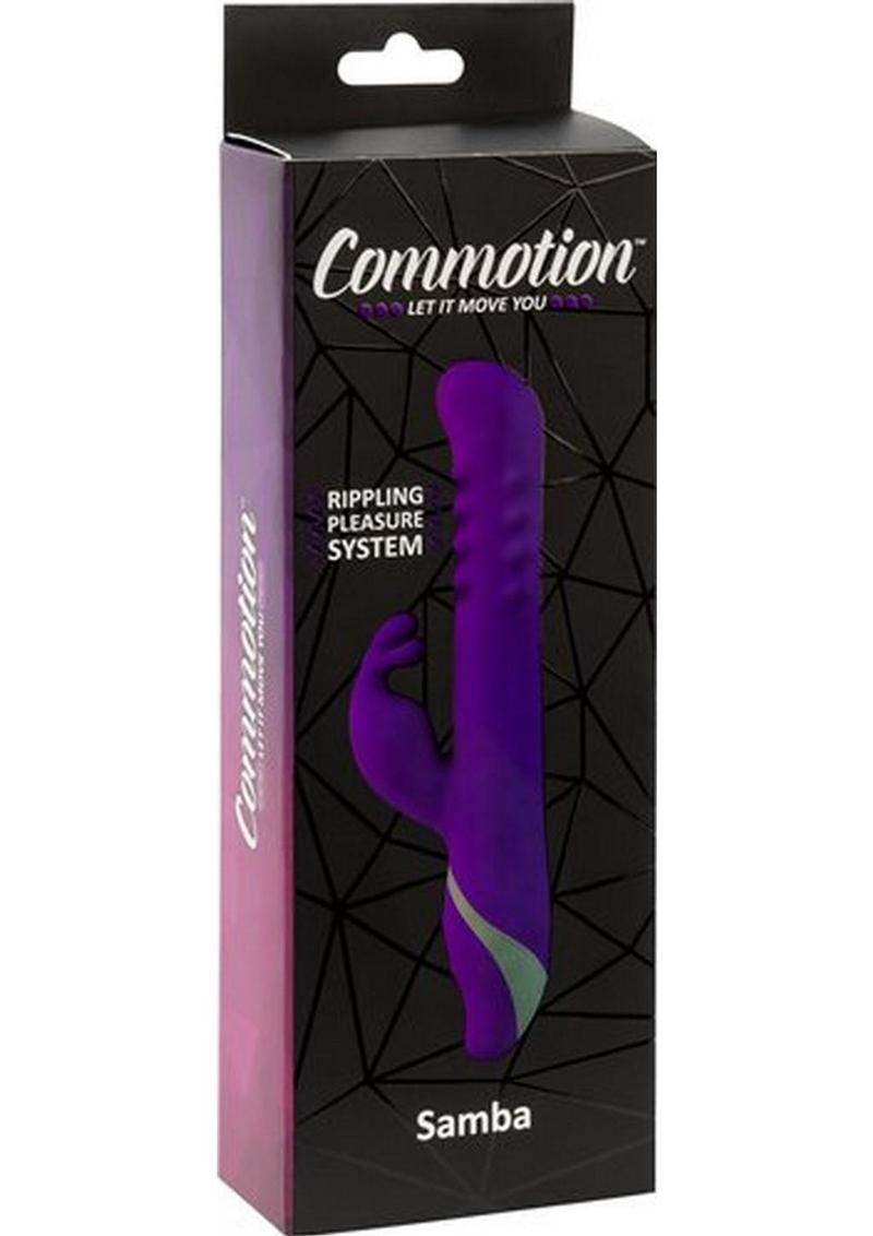 Commotion Samba Rechargeable Silicone Rabbit Vibrator - Purple