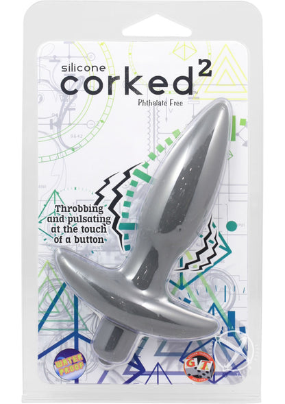 Corked 2 Silicone Anal Plug - Charcoal/Grey - Small