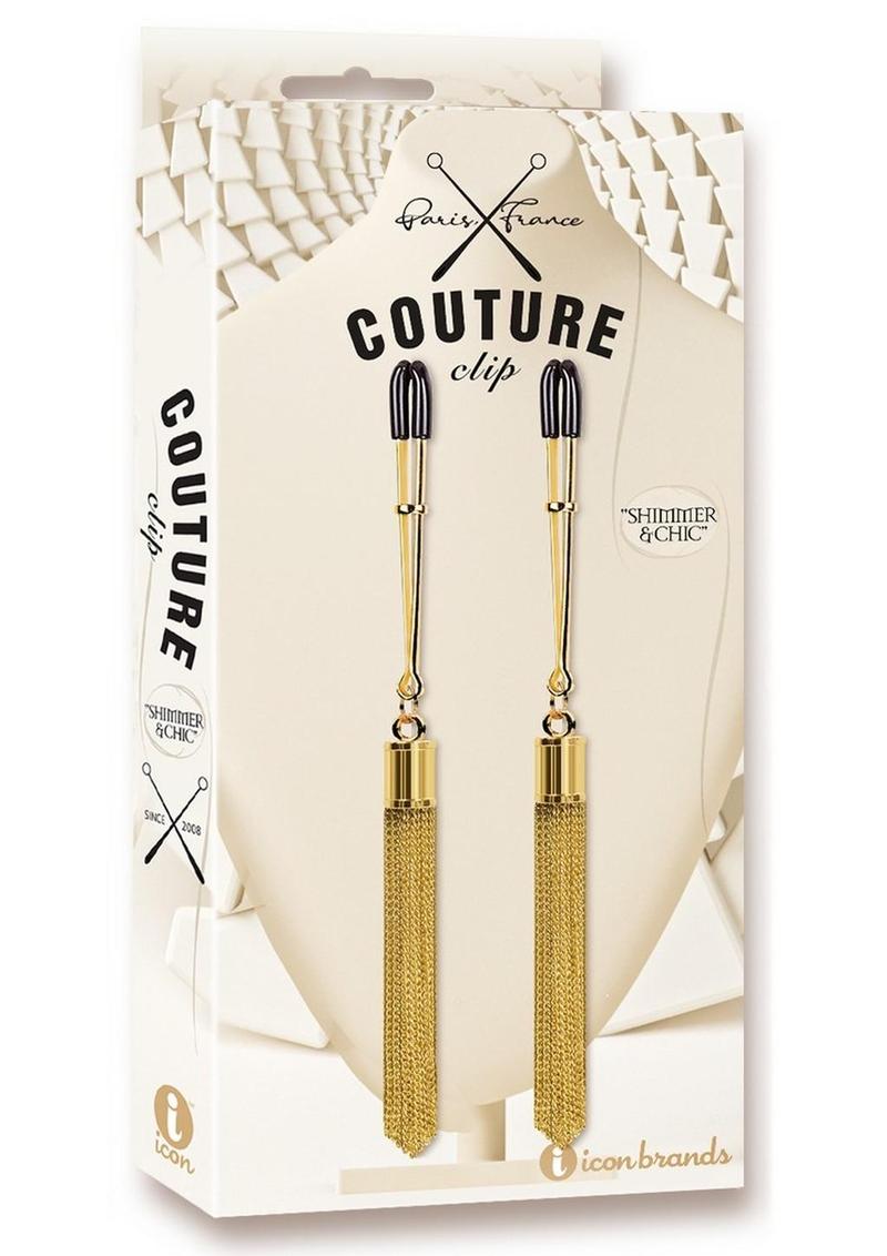 Couture Clip's Shimmer and Chic Nipple Clamps - Gold - One Size