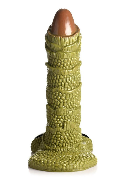 Creature Cocks Giant Swamp Monster Scaly Silicone Dildo - Black/Brown/Green