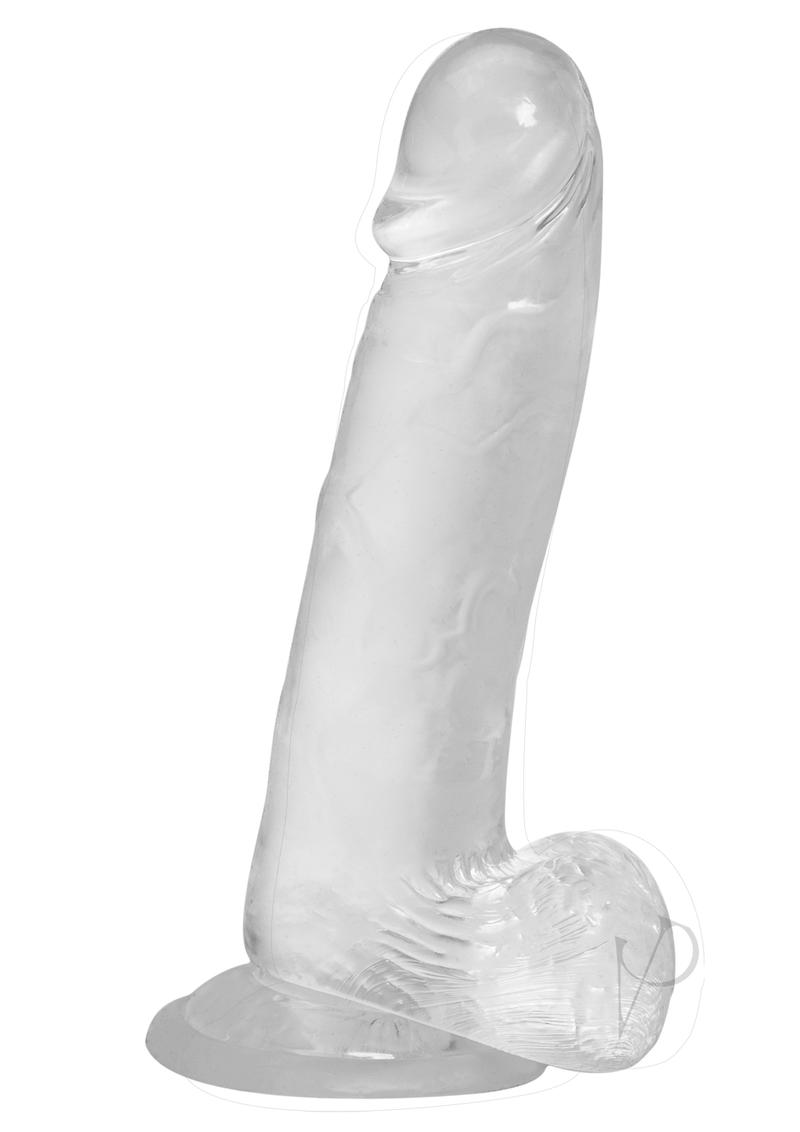 Crystal Addiction Dildo with Balls - Clear - 8in