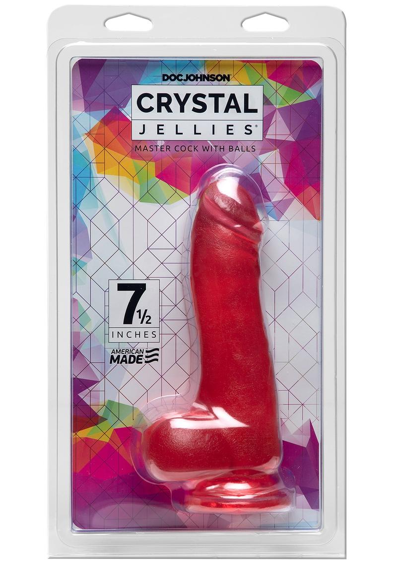 Crystal Jellies Master Dildo with Balls - Pink - 7.5in