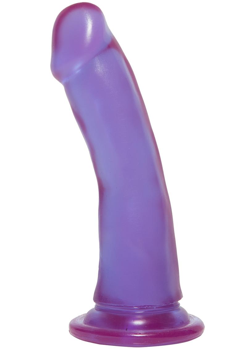 Crystal Jellies Slim Dildo - Purple - 6.5in