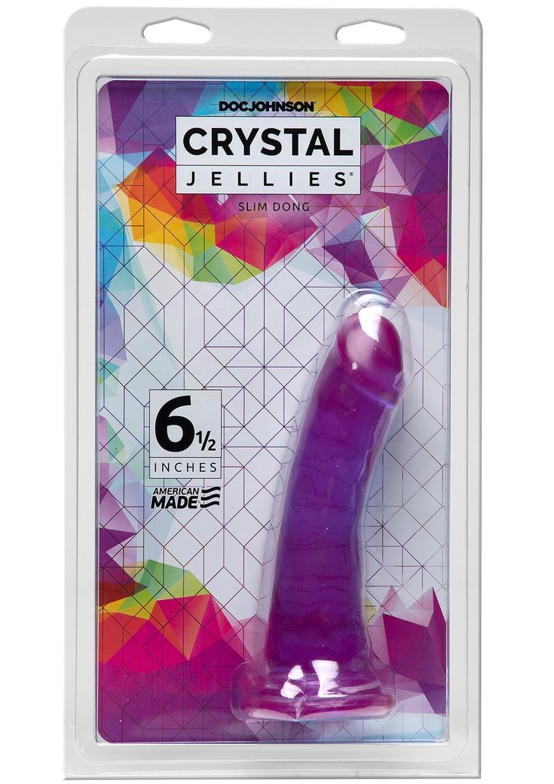 Crystal Jellies Slim Dildo - Purple - 6.5in