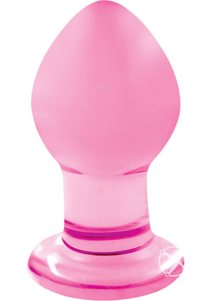 Crystal Premium Glass Butt Plug - Pink - Small