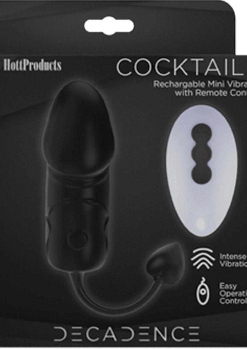 Decadence Cocktailz Silicone Vibrating Plug with Remote Control - Black