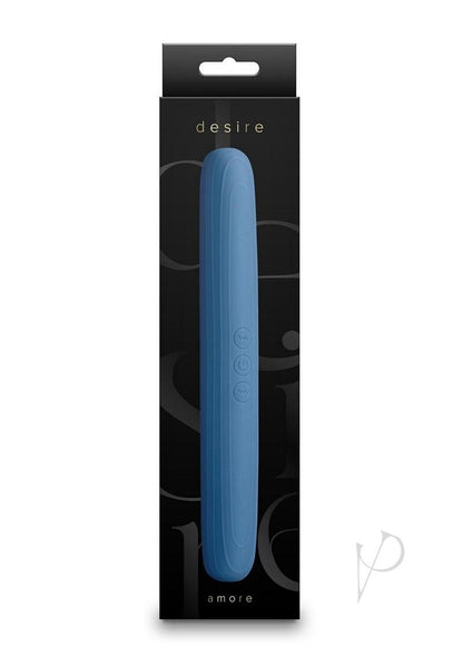 Desire Amore Rechargeable Silicone Dual End Vibrator - Blue