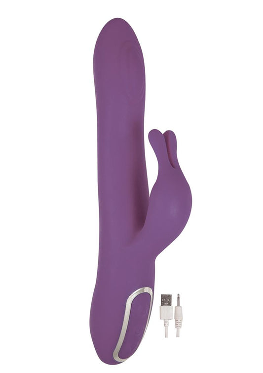 Devine Vibes Ultimate G-Spot Thumper Rechargeable Silicone Vibrator - Purple