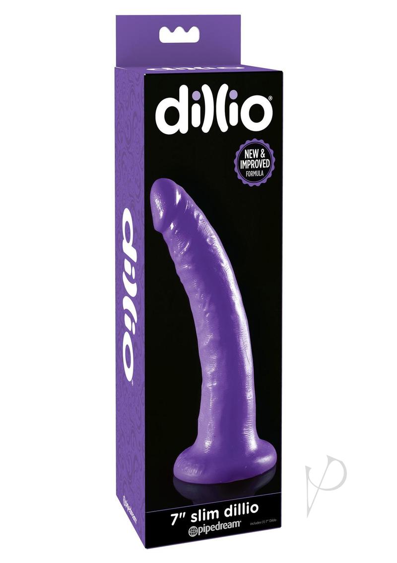 Dillio Realistic Slim Dildo - Purple - 7in