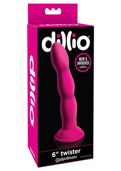 Dillio Twister Dildo - Pink - 6in