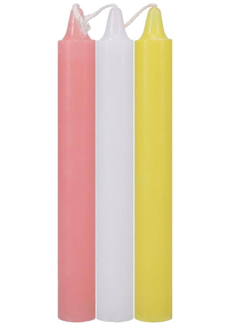 Doc Johnson Japanese Drip Candles - Pink/White/Yellow - 3 Pack