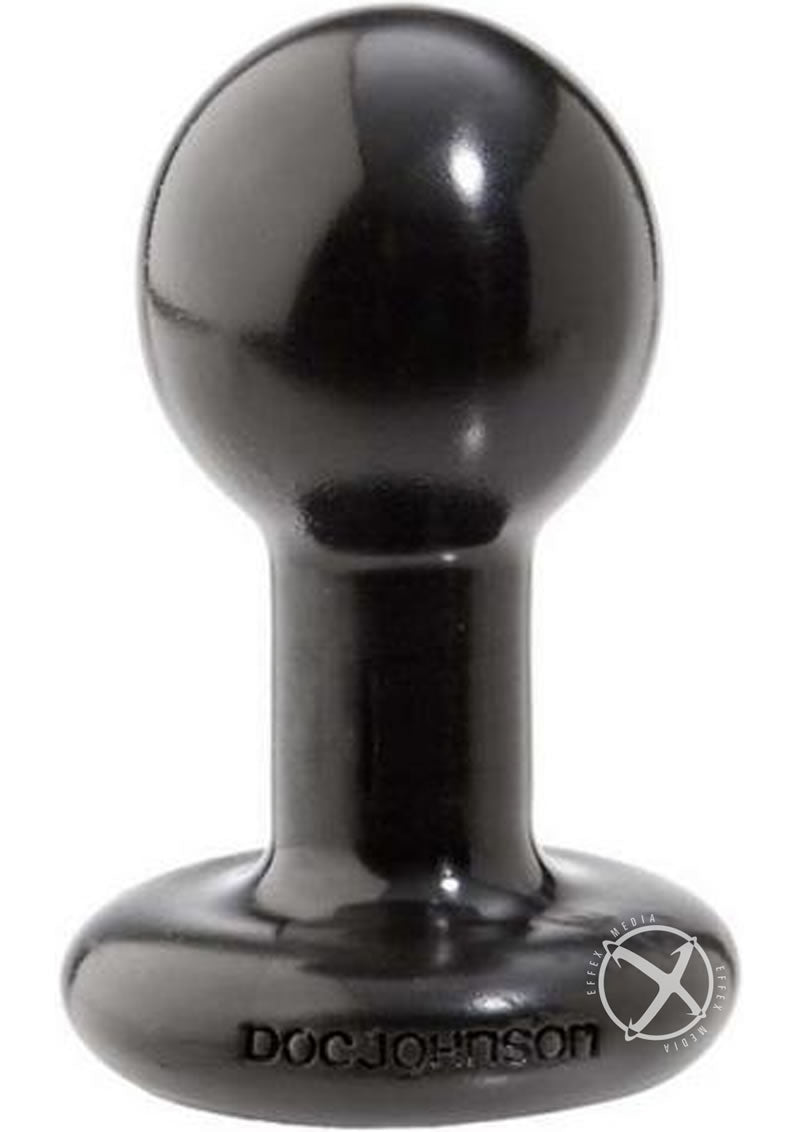 Doc Johnson Round Butt Plug - Black - Small