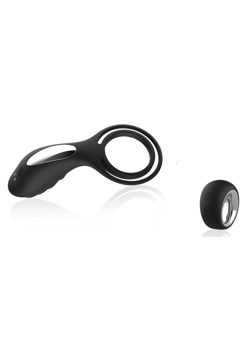 Doctor Love's Zinger Plus Silicone Rechargeable Vibrating Cock Ring with Remote Control - Black