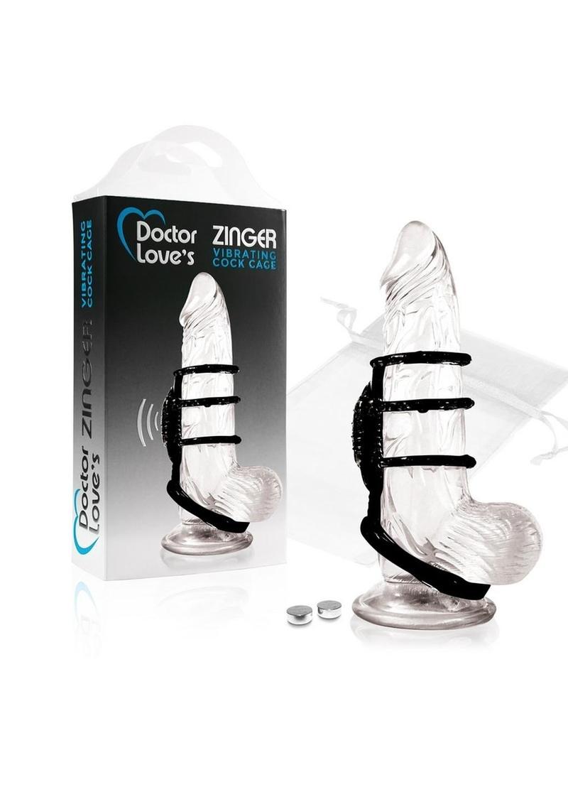 Doctor Love's Zinger Vibrating Cock Cage - Black