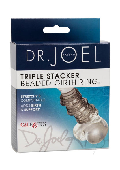 Dr. Joel Kaplan Beaded Girth Ring Triple Stacker Cock Ring - Smoke